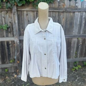 dressbarn Women's White Jean Jacket